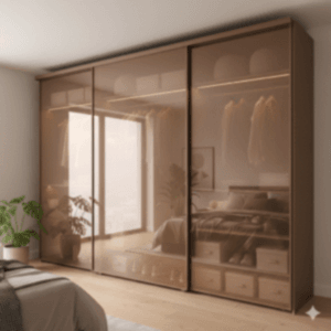 bronz reflekte camli dolap